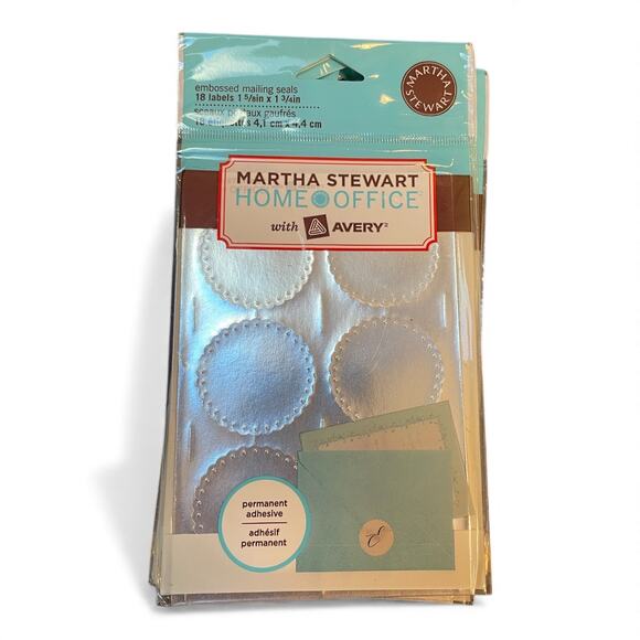 Martha Stewart Avery Embossed Mailing Seals Lot of 6, 108 Total Home Office - Picture 5 of 6